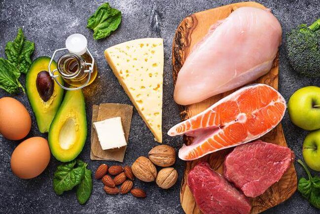 Strava nízkosacharidovej diéty pozostáva z produktov s obsahom živočíšnych a rastlinných bielkovín s tukmi. 